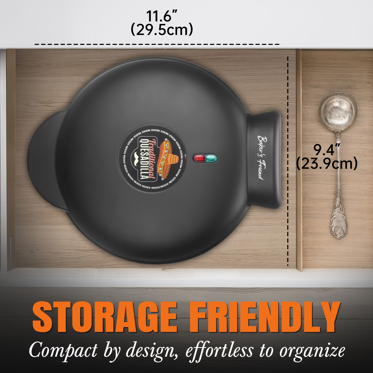 Electric Quesadilla & Grilled Cheese Maker Machine with Thermostat/Quick Cook