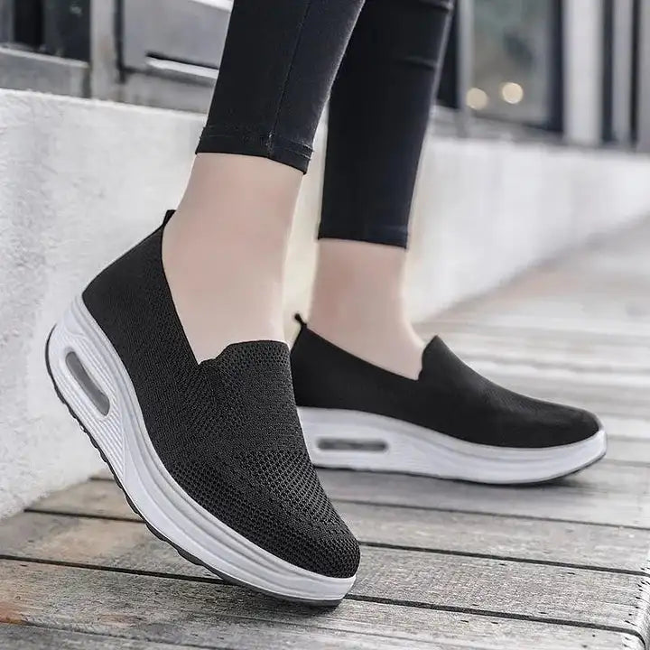 Women’s Breathable Knit Slip-On Walking Shoes